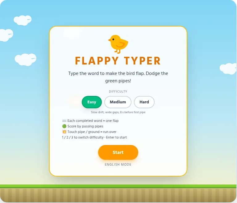 Flappy Typer gameplay preview
